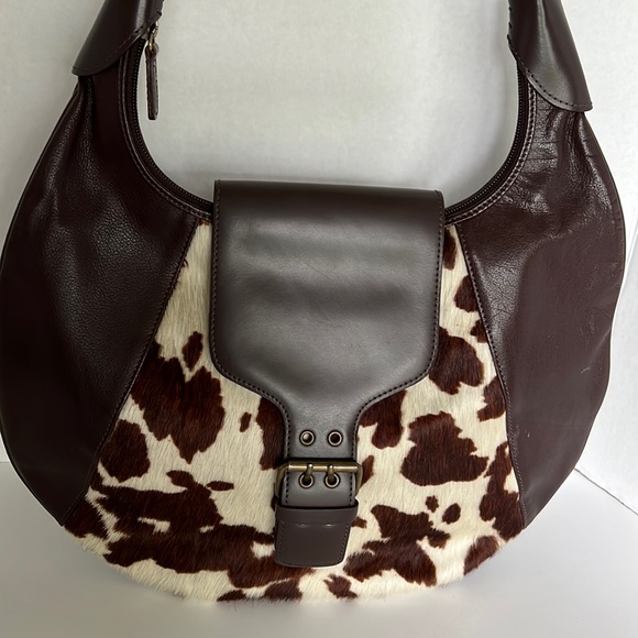 M. London Bags M London Leather And Cow Print Shoulder Bag Poshmark